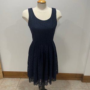 J. Crew Navy Blue Eyelet Dress